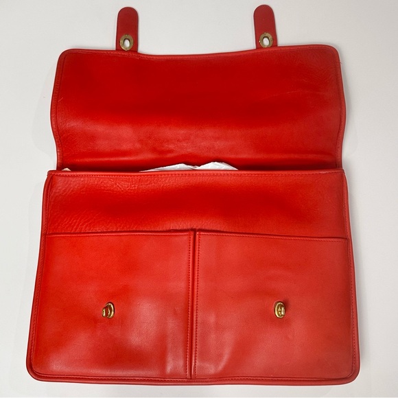 Vintage Coach Ted Diplomat Briefcase Rare Red Color 5170 - Picture 8 of 13